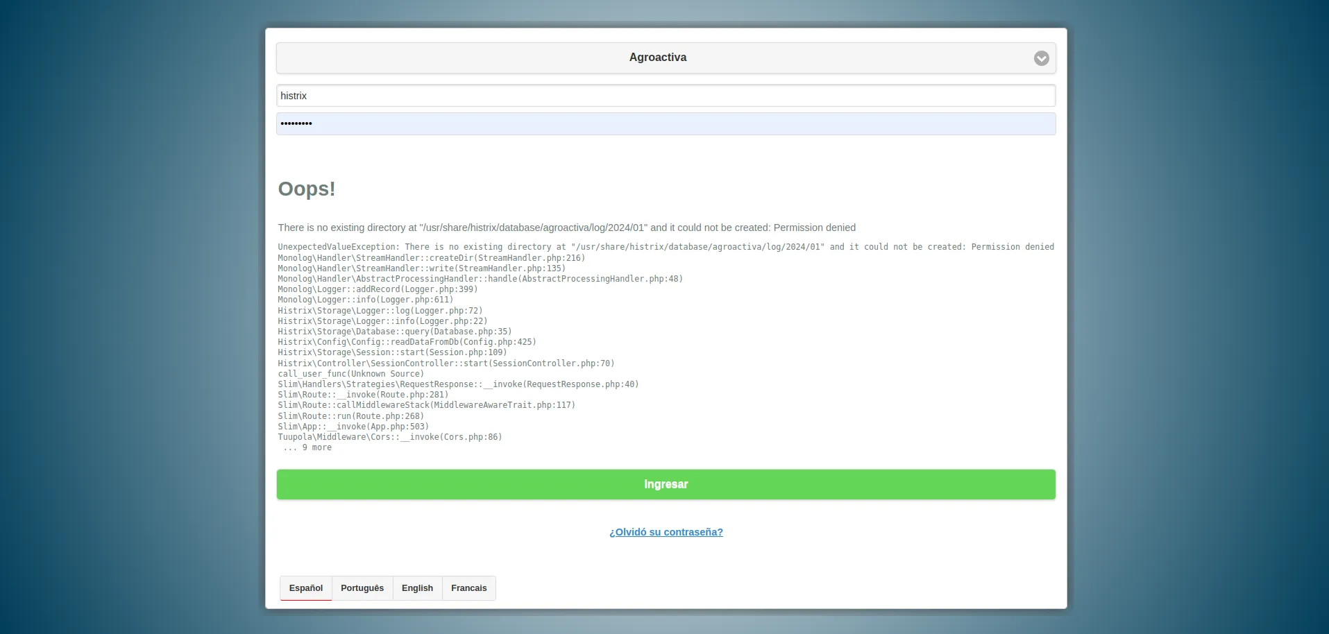 No se pudo cargar la imágen